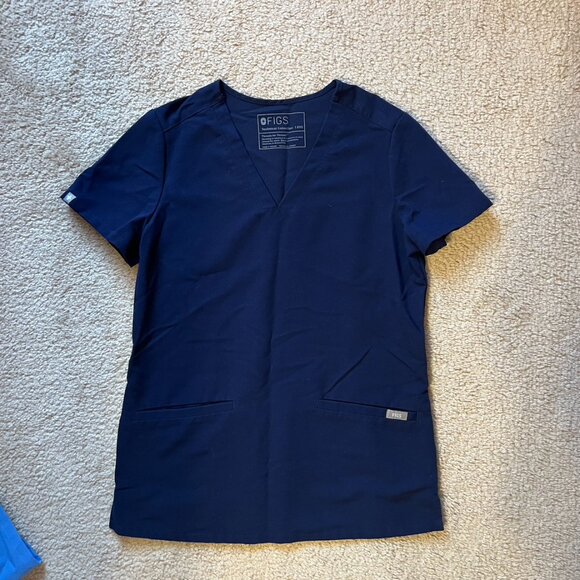 Figs Navy Casma Scrub Top, Size XXS - Picture 2 of 4